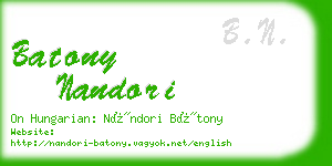 batony nandori business card